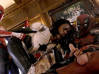 Superman's threesome with ebony wonder woman and l...