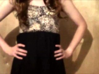 Sissy in new dress and panties
