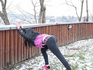 Sporty teen Lucia Denville gets her pussy railed in dog...