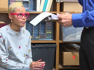 Ebony temptress Arie and stud Tommy in an erotic office...