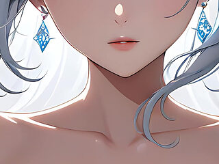 Soft Starlight a Beautiful Young Woman with Glowing Eye...