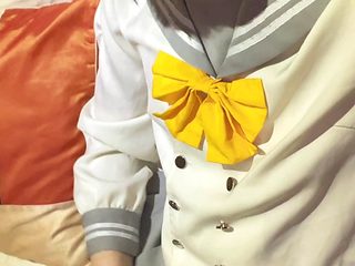 Sensual crossdresser Tsushima Yoshiko cosplayer gives a...