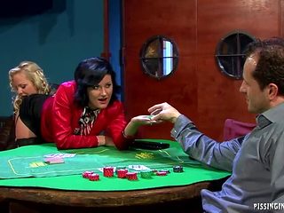 Poker Night Pee Party: Sharka Blue &amp; Celine Noiret