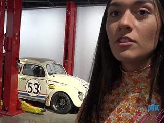 POV video of brunette Aubry Babcock being fingered in p...