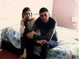 Spanish Teen Casting: Skinny 18 Year Old Fucks Boyfrien...