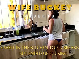Amateur wife gets nailed in the kitchen
