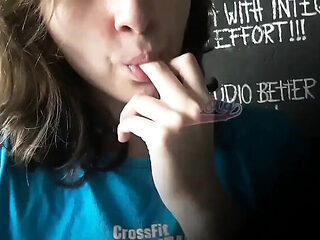 Schoolgirl Squirts Over and Over from Pussy Eating - Ex...