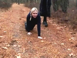 Two sick perverts take bubble ass MILF for a crawl into...