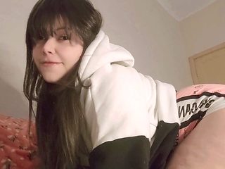 Cute teen Hana Lily explores her tight little cootchie ...