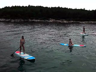 Paddle Boarding And Sunbathing Babes On Vacation Miss P...