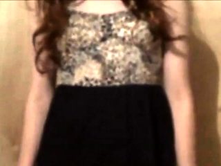 Sissy in new dress and panties