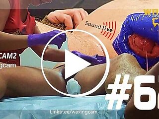 Hot Male Waxing Session with Cumshot - Amateur Nurse Ha...