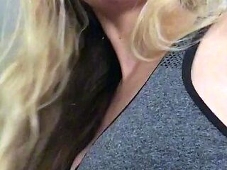 Big ass amateur blonde fucking POV in public
