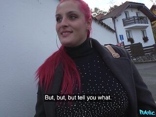 Redhead girl Olivia Stark sucks a dick before getting f...