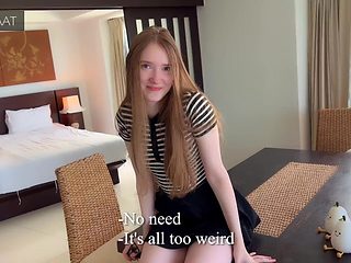 Redhead teen fucked in the hotel by real-estate agent