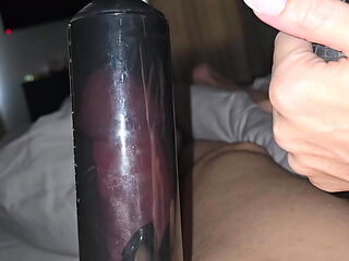 Pumped cock stretches my sensitive milf pussy close up