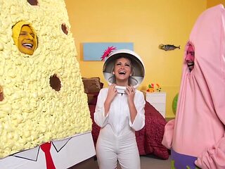 MMF threesome with gorgeous Chloe Addison and her cowor...