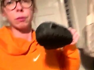 Small titted brunette teen fingering on the bed