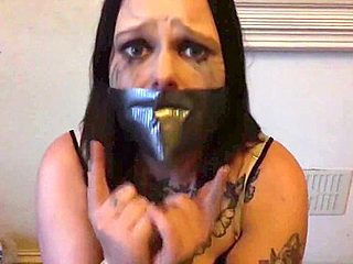 Goth Girl Big Tape Gagged