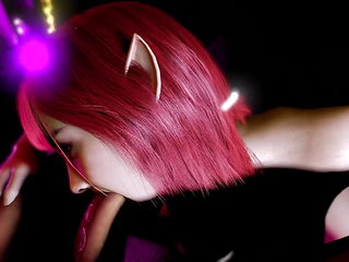 Hot Redhead Elf Sucking Dickgirl Dick in the Club
