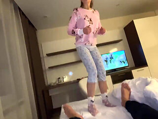 Stepdaughter's Pink Pajama Lockdown: Deep Creampie...