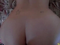 Alaina has her juicy rump in the air as she gets her pussy hammered from behind.