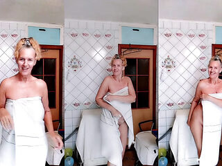 Hot Housewife Lukerya in White Lace Lingerie