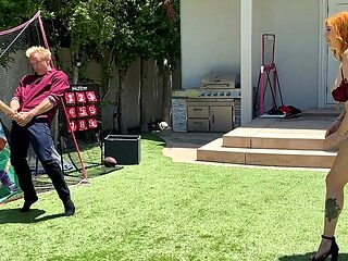 Big-booty redhead MILF plays ball with her stepson'...